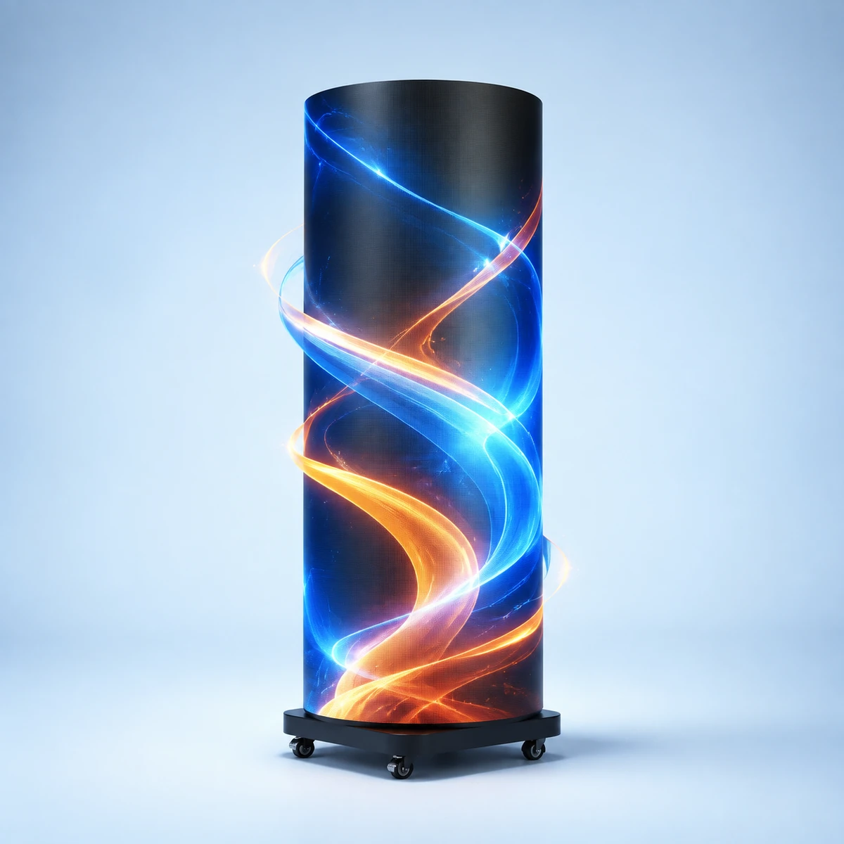 Mobile Cylindrical Naked-Eye 3D LED Display